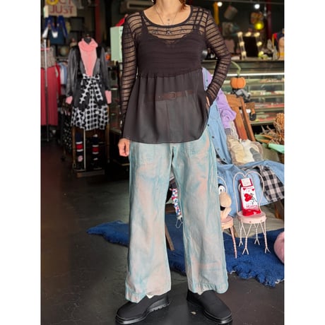 BORDER KNIT×SHEER TOPS [S-3554]