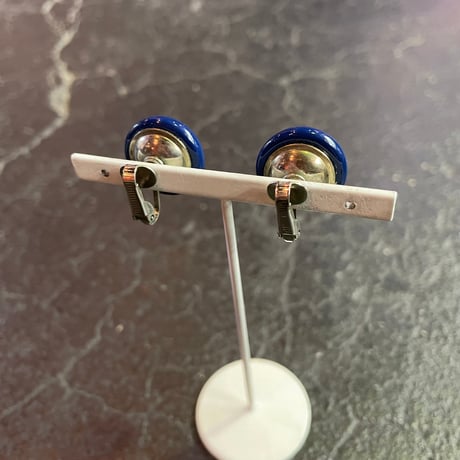 NAVY MINI CIRCLE EARRING[S-2146]