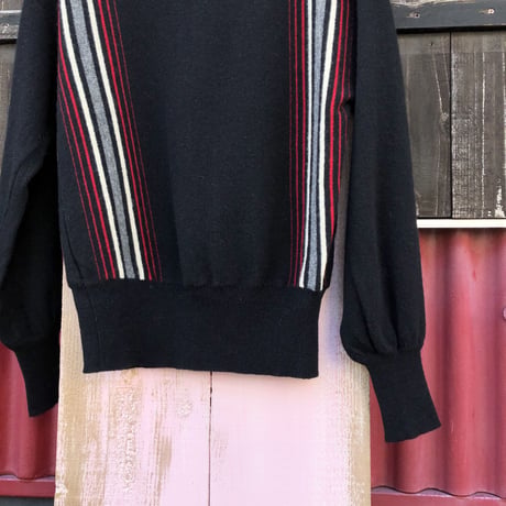 70’S STRIPE DESIGN WOOL KNIT [S-0497]