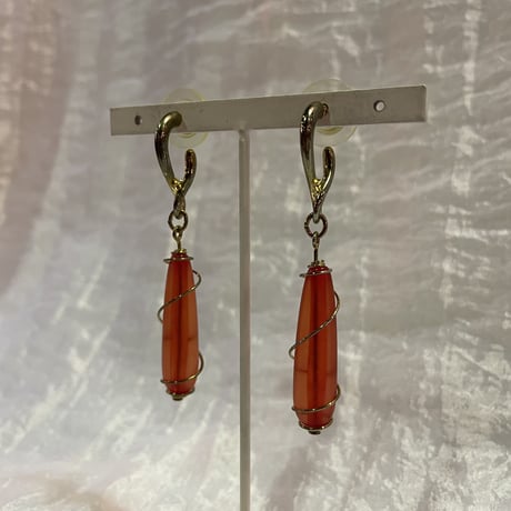 GOLD×CLEAR RED DESIGN PIERCE [S-2070]