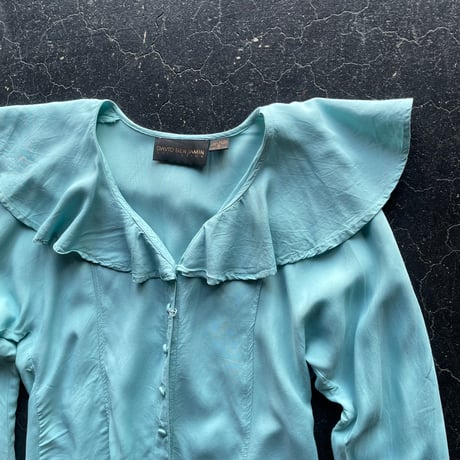 RUFFLE COLLAR RAYON BLOUSE [S-1474]