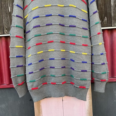 80’S COLORFUL DESIGN TURTLE KNIT [S-4065]