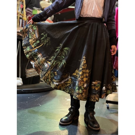 50’S HAND PAINT CIRCULAR SKIRT [S-0332]