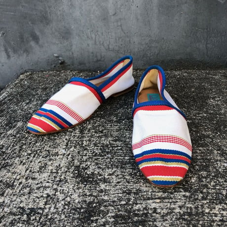 BORDER DESIGN FLAT SHOES 22.0cm [S-4397]