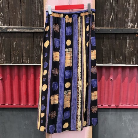 ETHNIC PRINT LAP DESIGN SKIRT [S-2930]