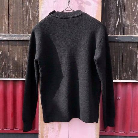 50’S "BALISE" BLACK WOOL MARINE KNIT [S-4009]