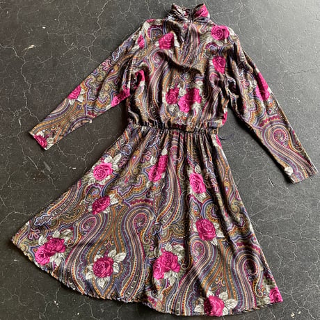 80’S FLOWER×PAISLEY DRESS [S-2664]