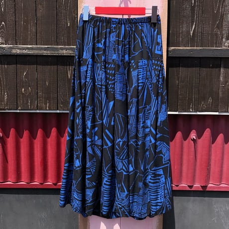 80’S UNIQUE PRINT LONG SKIRT [S-1827]