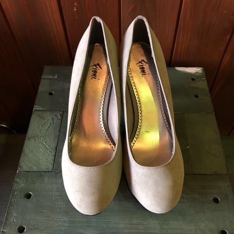 GRAY PUMPS 24.5cm[S3176]