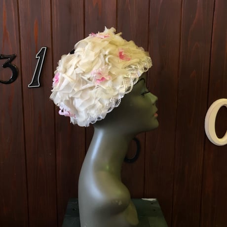 60'S FLOWER MOTIF DRESS HAT [HP-1897]