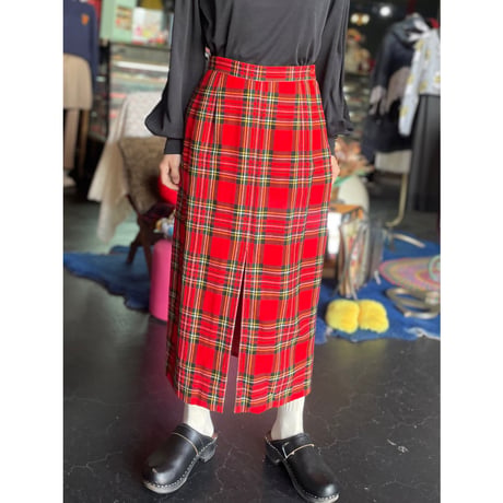 CHECK WOOL SKIRT [S-1969]