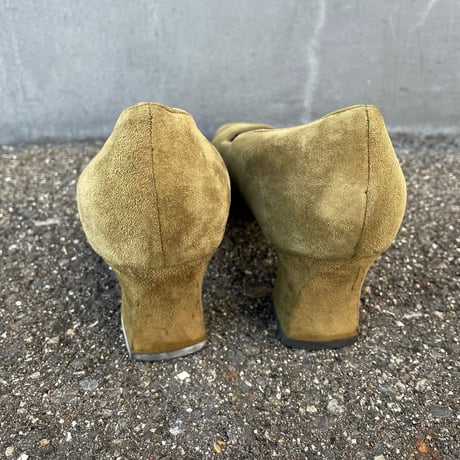RIBBON DESIGN SUEDE PUMPS 25.5㎝ [S-4267]