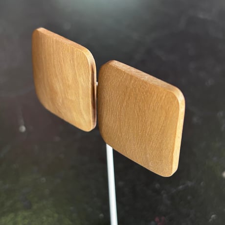 SQUARE WOOD EARRING [S-1917]