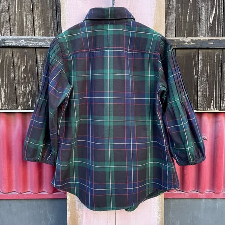 CHECK TUCK SLEEVE BLOUSE [S-1530]