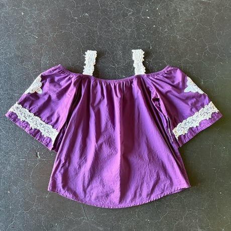 LACE DESIGN COTTON BLOUSE [S-4096]