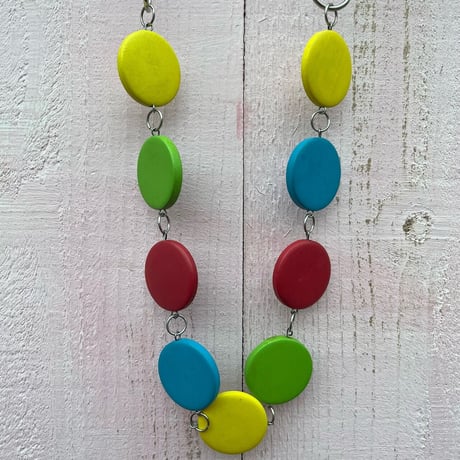COLORFUL WOOD NECKLACE [S-4511]
