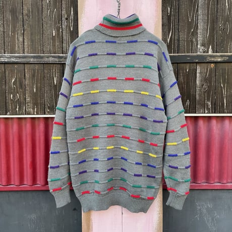80’S COLORFUL DESIGN TURTLE KNIT [S-4065]