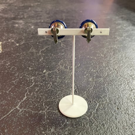 NAVY MINI CIRCLE EARRING[S-2146]