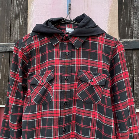 CHECK HOODED SHIRT [S-7589]