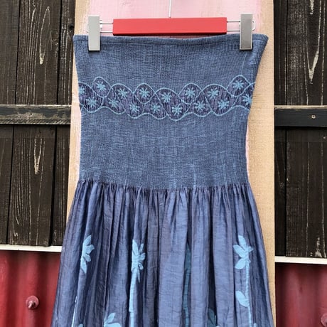 FLOWER PATTERN SHIRRING SKIRT [S-2306]