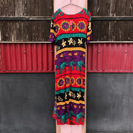 ETHNIC PRINT LAP DESIGN DRESS [S-2991]