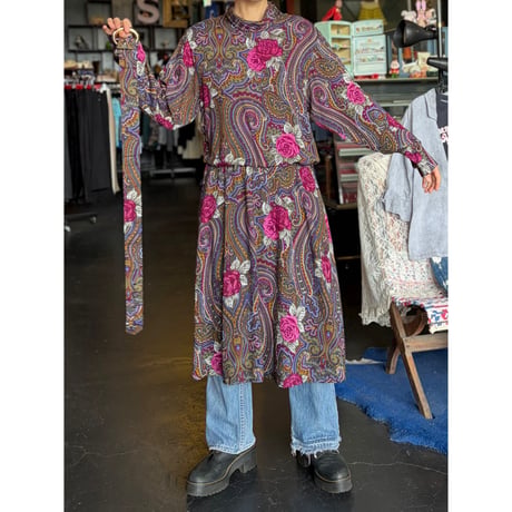 80’S FLOWER×PAISLEY DRESS [S-2664]