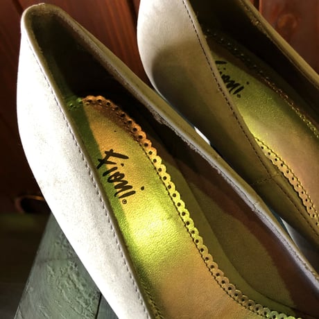 GRAY PUMPS 24.5cm[S3176]