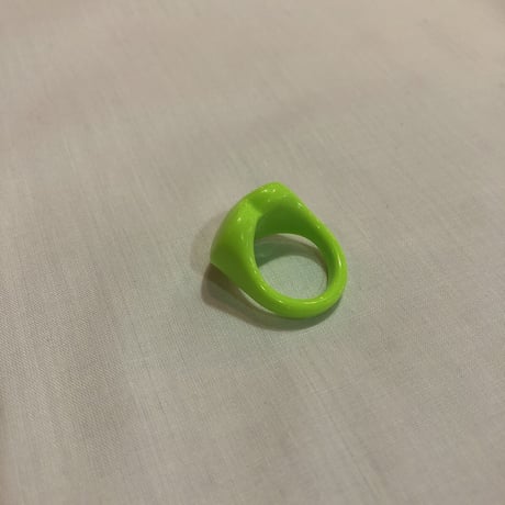 80’S LIME GREEN HEART RING [S-2152]