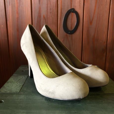 GRAY PUMPS 24.5cm[S3176]