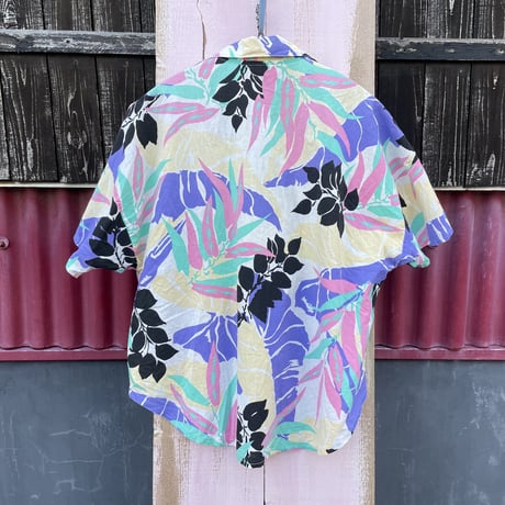 80’S COTTON HAWAIIAN SHIRT [S-2399]