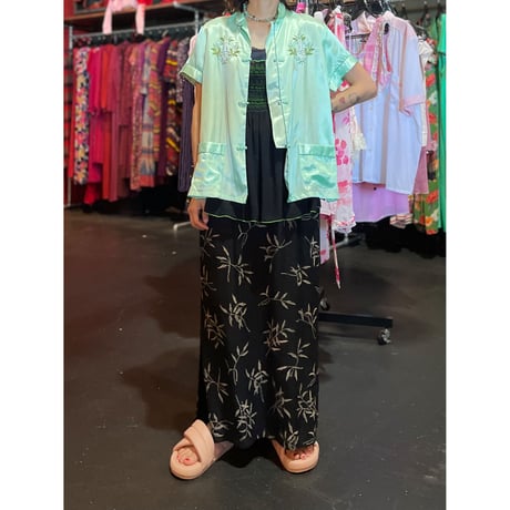 LEAF PRINT LONG SKIRT [S-2033]