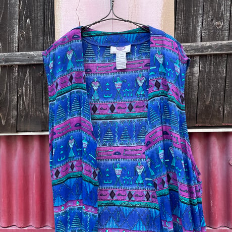 ETHNIC RAYON VEST [S-7453]