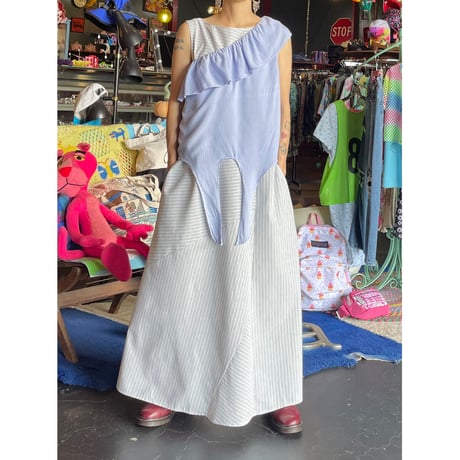STRIPE ONESHOULDER TOPS [S-4215]