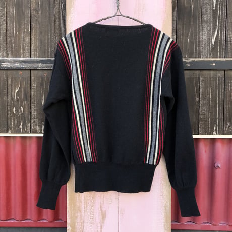 70’S STRIPE DESIGN WOOL KNIT [S-0497]