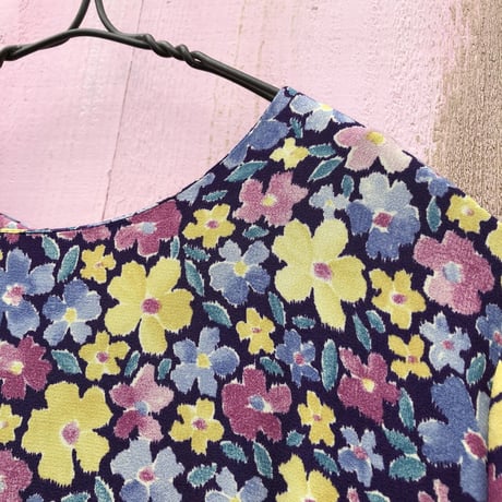 FLOWER PRINT RAYON LONG DRESS [S-1892]