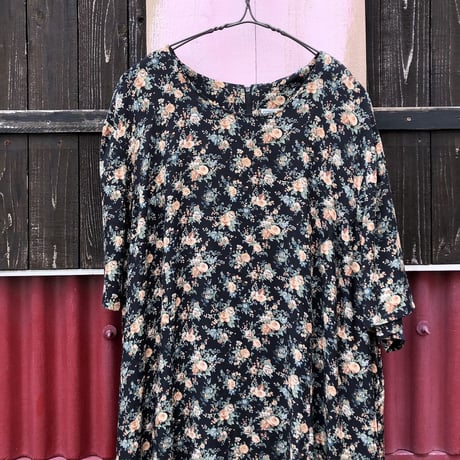 FLOWER PRINT RAYON DRESS [S-1904]