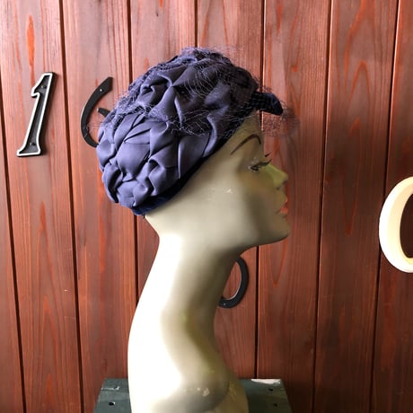60’S TULLE DESIGN TOQUE HAT [HP-0183]