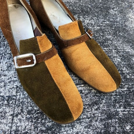 60’S BELT DESIGN SHOES 25.5cm [S-4398]