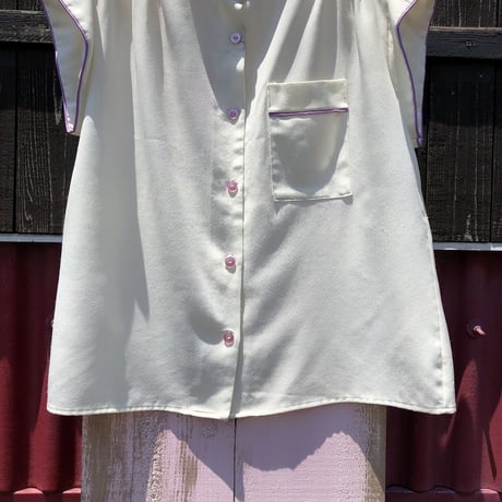 70’S PIPING DESIGN BLOUSE [S-0288]