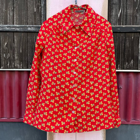 70’S FLOWER PRINT SHIRT [S-8917]