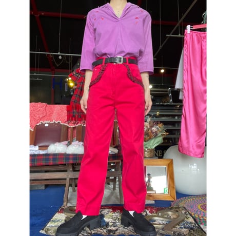 80'S LACE POCKET DENIM PANTS [S-1797]