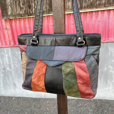 80’S PATCHWORK LEATHER BAG [S-2214]