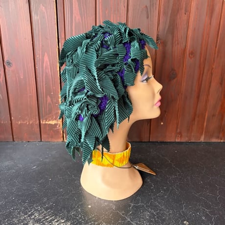 CRINKLE RIBBON KNIT BARET [S-1778]