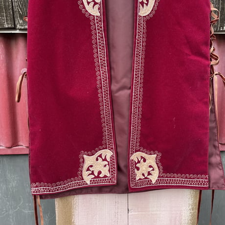 70'S SIDE LACEUP ETHNIC VEST [S-4343]