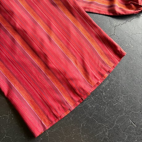 70’S  STRIPE FRILL BLOUSE [S-0829]