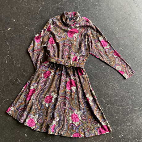 80’S FLOWER×PAISLEY DRESS [S-2664]