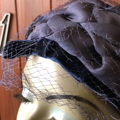 60’S TULLE DESIGN TOQUE HAT [HP-0183]