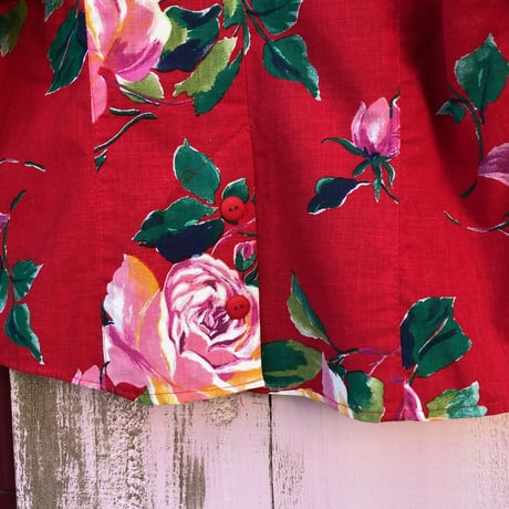 80’S FLOWER PRINT COTTON SHIRT [S-0503]