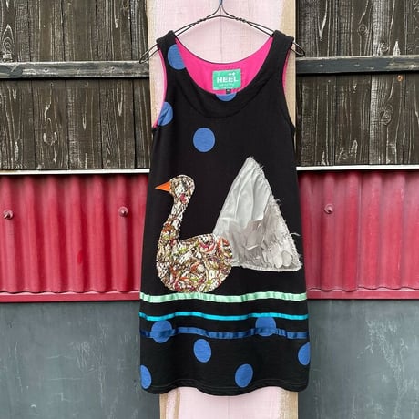 SWAN MOTIF DOT DRESS [S-0082]