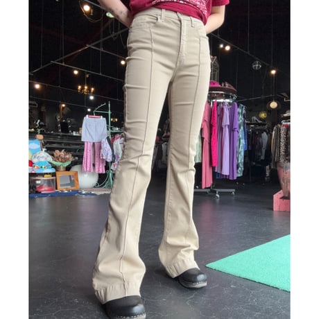 BACK STAR FLARE STRETCH PANTS [S-3862]